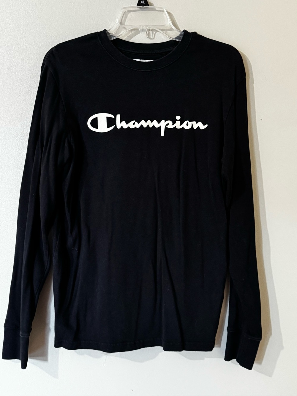 Champion dark blue Long Sleeve Script Logo Tee